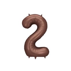 ''2'' számú fólia lufi, 86 cm, mokka