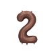 ''2'' számú fólia lufi, 86 cm, mokka