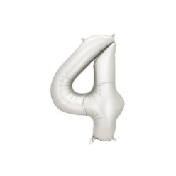   ''4'' számú fóliás léggömb, 86 cm, ezüst