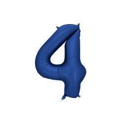   '4-es' számú fólia léggömb, 86 cm, sötétkék