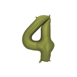 ''4'' számú fólia lufi, 86 cm, olíva