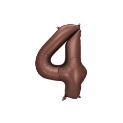 ''4'' számú fólia lufi, 86 cm, mokka