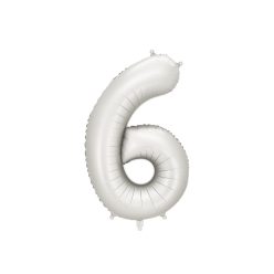 ''6'' számú fólia lufi, 86 cm, ezüst