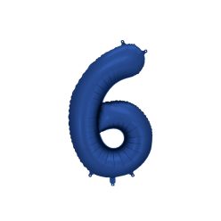   '6-os' számú fólia léggömb, 86 cm, sötétkék