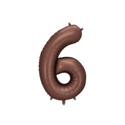 ''6'' számú fólia lufi, 86 cm, mokka