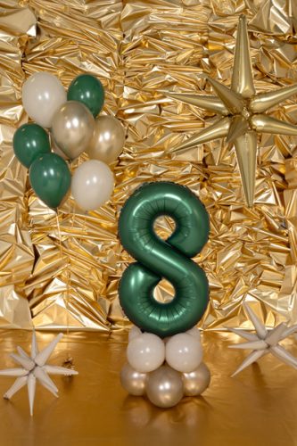 ''8'' számú fóliás léggömb, 86 cm, üvegzöld