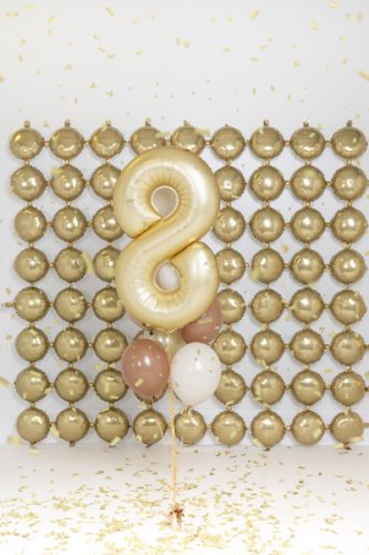 '8-as' számú fólia léggömb, 86 cm, arany