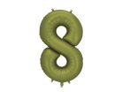 ''8'' számú fólia lufi, 86 cm, olíva