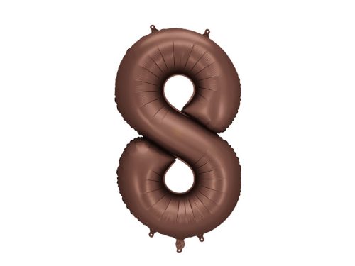 ''8'' számú fólia lufi, 86 cm, mokka