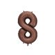 ''8'' számú fólia lufi, 86 cm, mokka