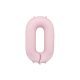 ''0'' számú fólia lufi, 86 cm, világos rózsaszín