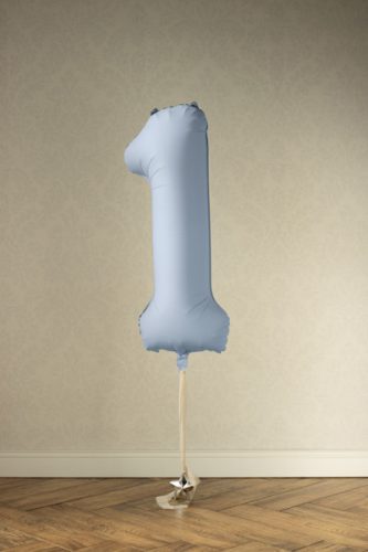 ''1'' számú fóliás léggömb, 86cm, ködkék