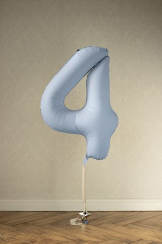 ''4'' számú fóliás léggömb, 86cm, ködkék