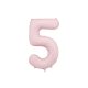 ''5'' számú fólia lufi, 86 cm, világos rózsaszín