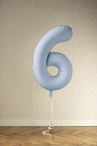''6'' számú fóliás léggömb, 86cm, ködkék