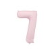 ''7'' számú fólia lufi, 86 cm, világos rózsaszín