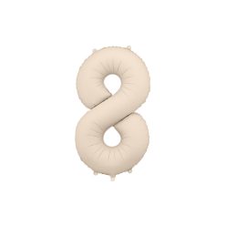   ''8'' számú fólia lufi, 86 cm, világos meleg szürke