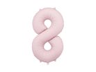 ''8'' számú fólia lufi, 86 cm, világos rózsaszín