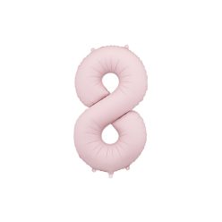   ''8'' számú fólia lufi, 86 cm, világos rózsaszín