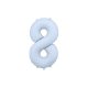 ''8'' számú fóliás léggömb, 86cm, ködkék