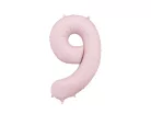 ''9'' számú fólia lufi, 86 cm, világos rózsaszín