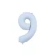 ''9'' számú fóliás léggömb, 86cm, ködkék