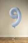 ''9'' számú fóliás léggömb, 86cm, ködkék