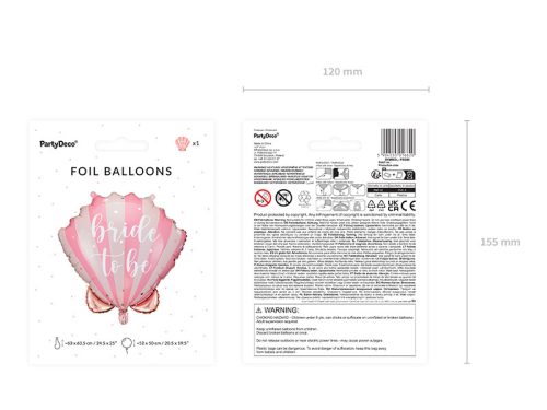 Fólia lufi Seashell Bride to be, 52x50 cm, mix