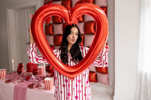 Szív alakú fólia lufi, 86x83,5 cm, piros