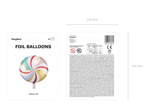 Candy fólia lufi, 35 cm, mix