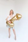 Fólia ballon pénisz, 55,5x112 cm, arany
