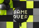 Gamer over fólia lufi, 45 cm, fekete