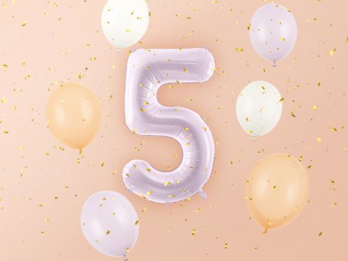 Foil Balloon Number ''5'', 72cm, purple