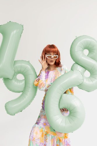 Foil Balloon Number ''9'', 72cm, green