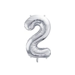   ''2'' számú fóliás léggömb, 72cm, ezüst