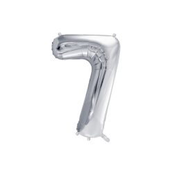   ''7'' számú fóliás léggömb, 72cm, ezüst