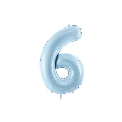   ''6'' számú fólia lufi, 72cm, világoskék