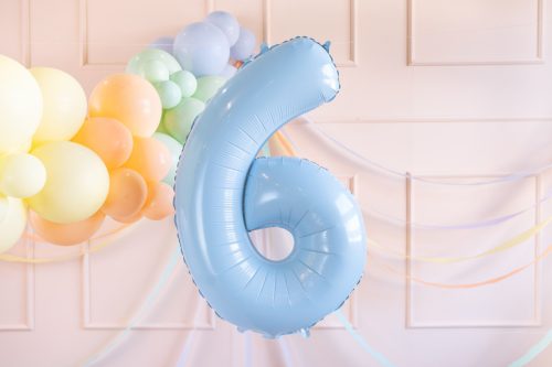 ''6'' számú fólia lufi, 72cm, világoskék