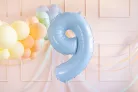 ''9'' számú fóliás léggömb, 72cm, világoskék