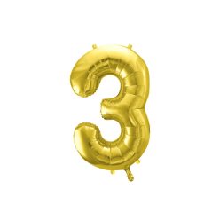   ''3'' számú fólia lufi, 72 cm, világos arany