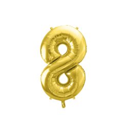   ''8'' számú fólia lufi, 72 cm, világos arany