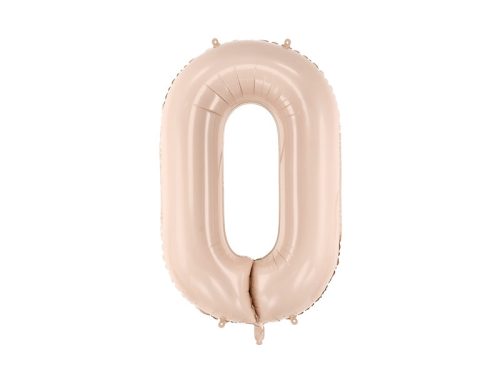 Foil Balloon Number ''0'', 72cm, dark beige