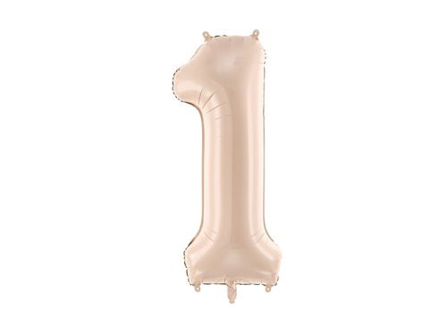 Foil Balloon Number ''1'', 72cm, dark beige