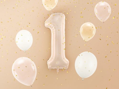 Foil Balloon Number ''1'', 72cm, dark beige