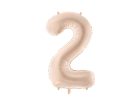 Foil Balloon Number ''2'', 72cm, dark beige