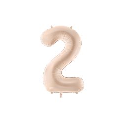   Foil Balloon Number ''2'', 72cm, dark beige