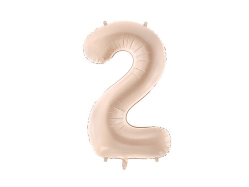 Foil Balloon Number ''2'', 72cm, dark beige