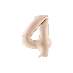   Foil Balloon Number ''4'', 72cm, dark beige