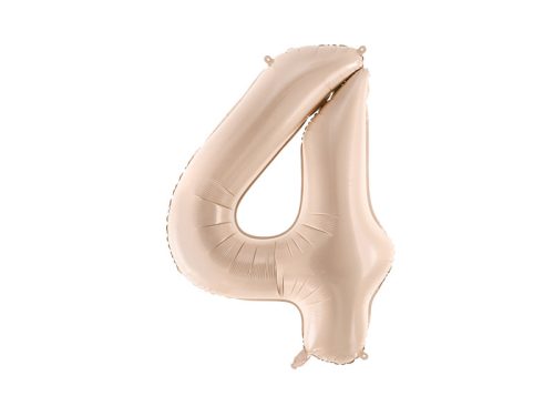 Foil Balloon Number ''4'', 72cm, dark beige