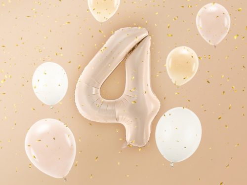 Foil Balloon Number ''4'', 72cm, dark beige